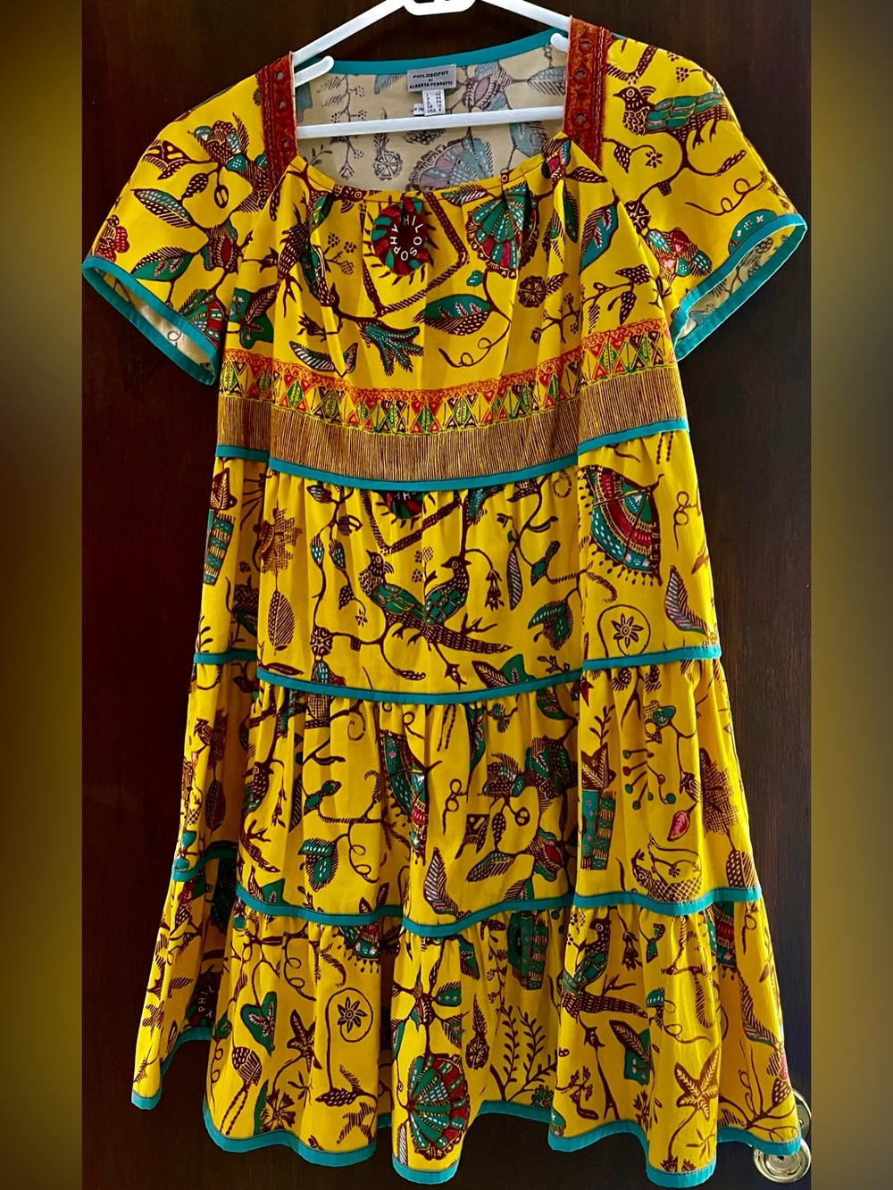 NWOT Alberta di Ferretti Vintage Whimsical, Exotic Nature Print Dress